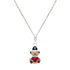 925 Sterling silver Red Cop Bear Rhodium Plated Pendant For Kids