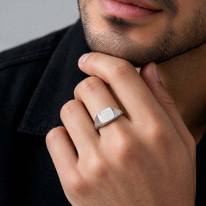 925 Sterling silver Rhodium Plated Majestic Silver Ring
