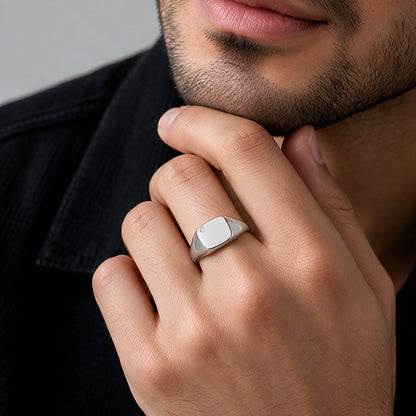 925 Sterling silver Rhodium Plated Majestic Silver Ring