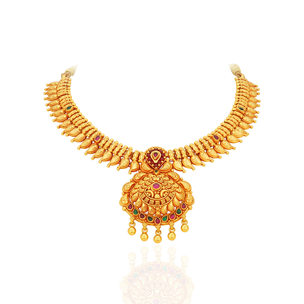 925 Sterling silver Traditional Manga Infused Gold Drop Necklace For Women
