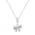 925 Sterling silver Twirling Blue Bow Rhodium Plated Pendant For Kids