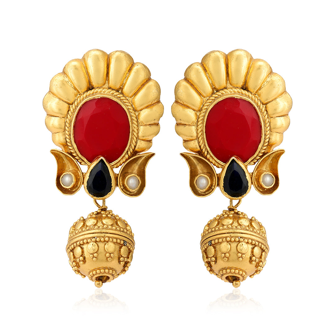 925 Timeless Red Gold plated Earrings