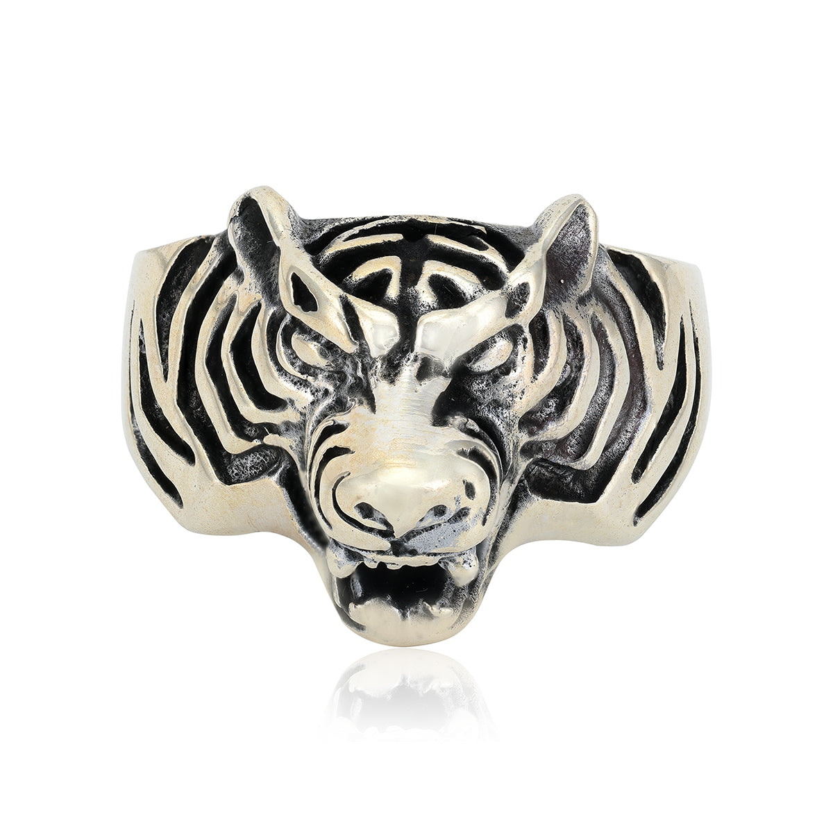 925 Titan Roar Sterling Silver Tiger Ring