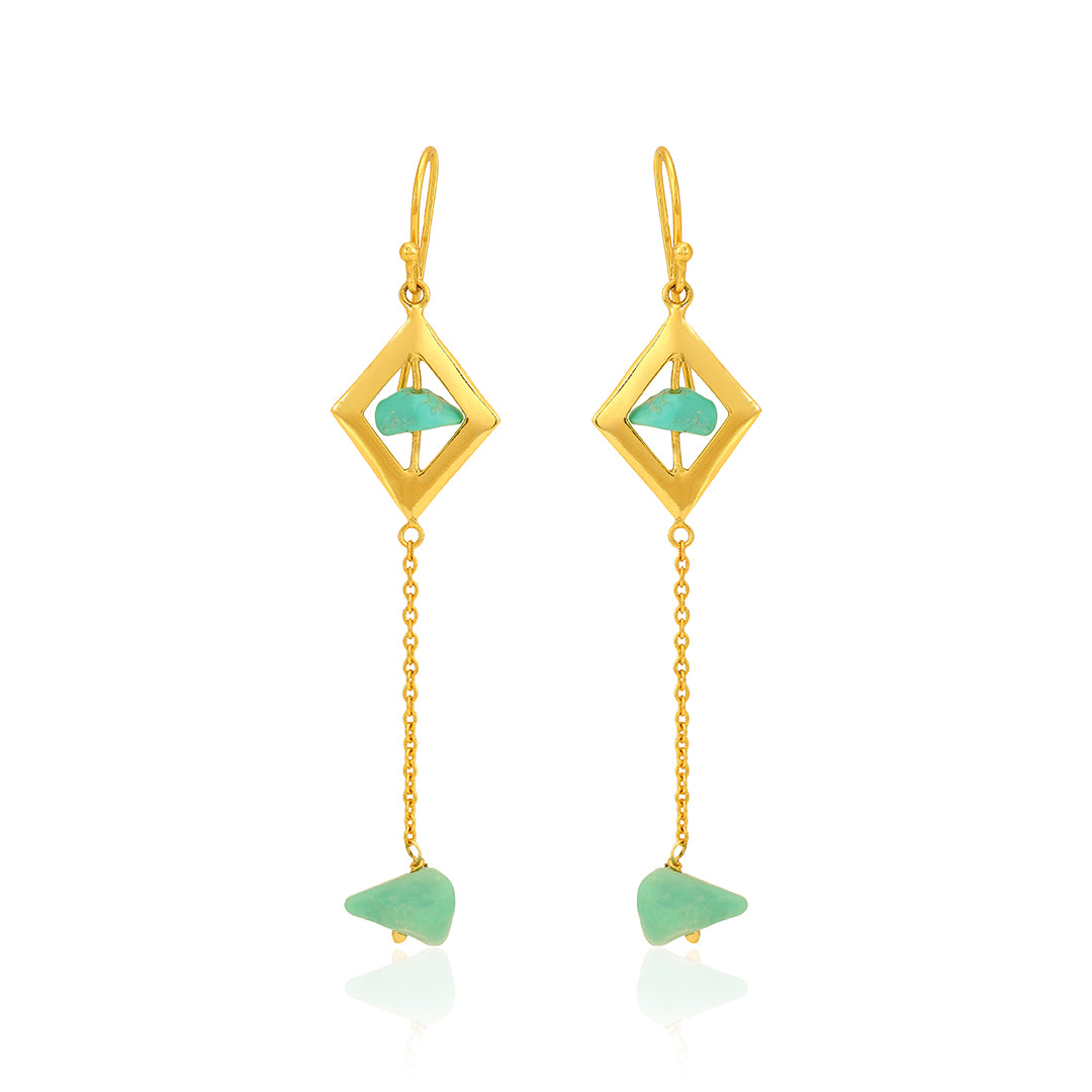 925 Turquoise Long Dangle Sterling Silver Earring