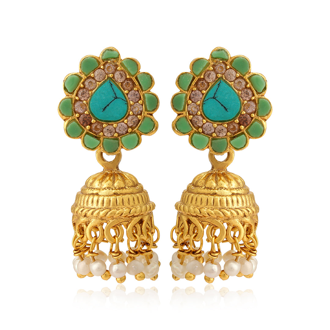 925 Turquoise Trendy Silver Jhumka
