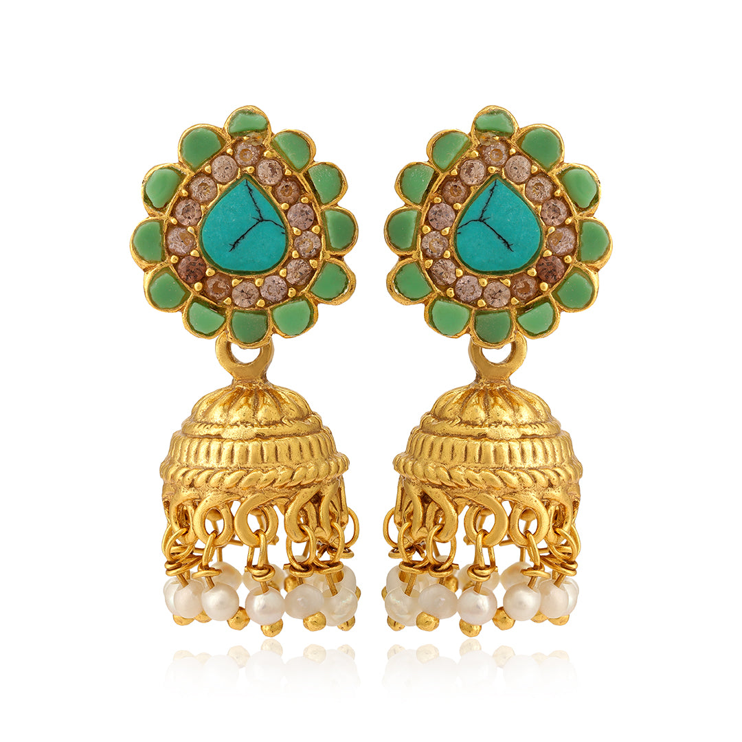 925 Turquoise Trendy Silver Jhumka