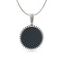 925 Twilight Embrace Oxidised Black Agate Halo Pendant