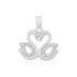 925 Twin Swan Rhodium Connected Heart Pendants