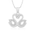 925 Twin Swan Rhodium Plated Connected Heart Pendants