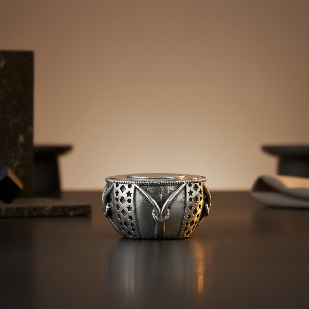 925 Vintage Drum Sterling Silver Miniature