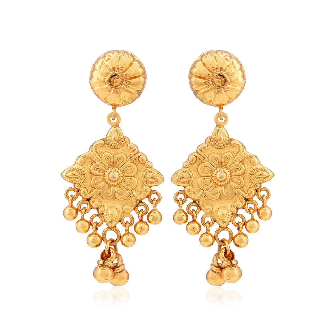 925 Vintage Elegance Gold Plated Earring