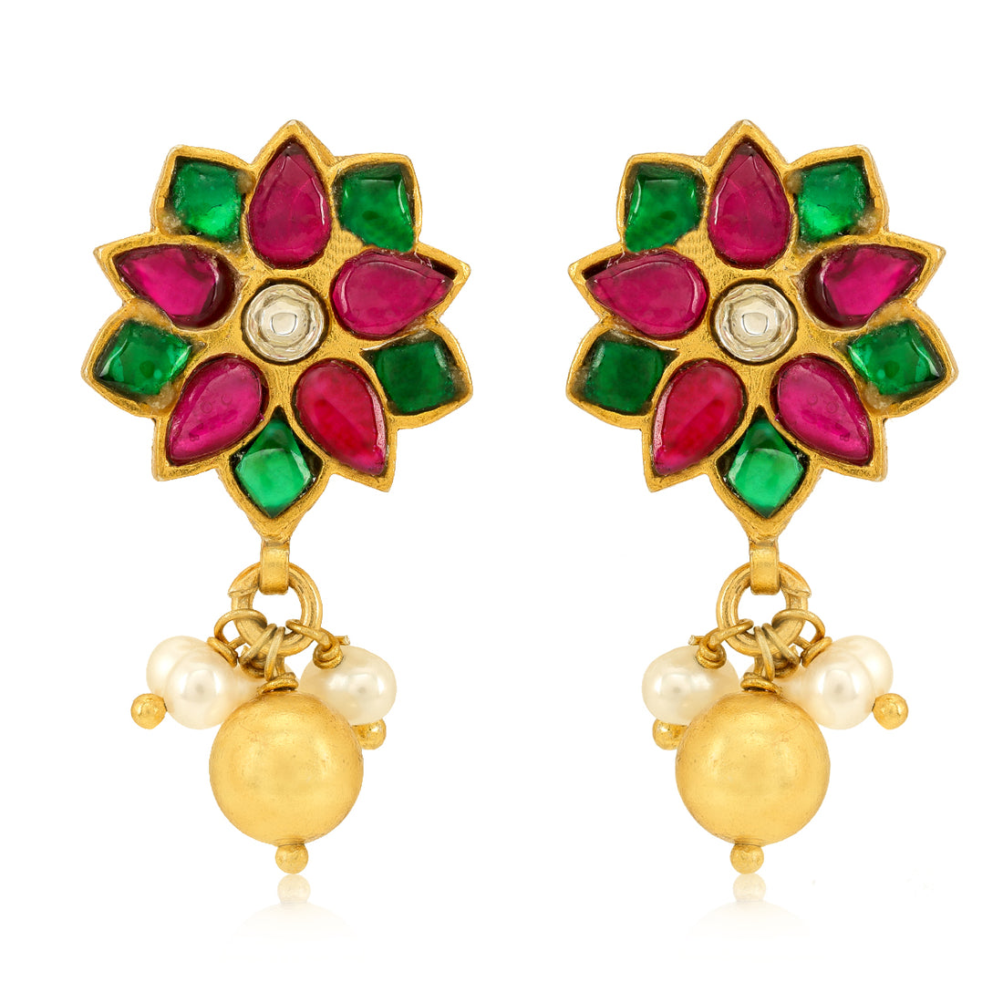 925 Vintage Floral Gold Plated Silver Earring