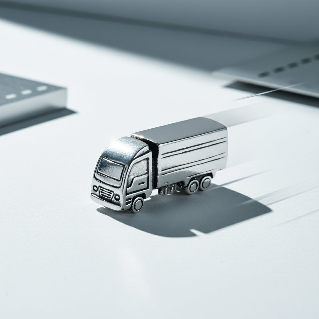 925 Vintage Truck Sterling Silver Miniature