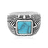 925 Vintage Turquoise Engraved Ring