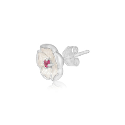 925 Enamel Jasmine Whisper Flower Stud Earrings 
