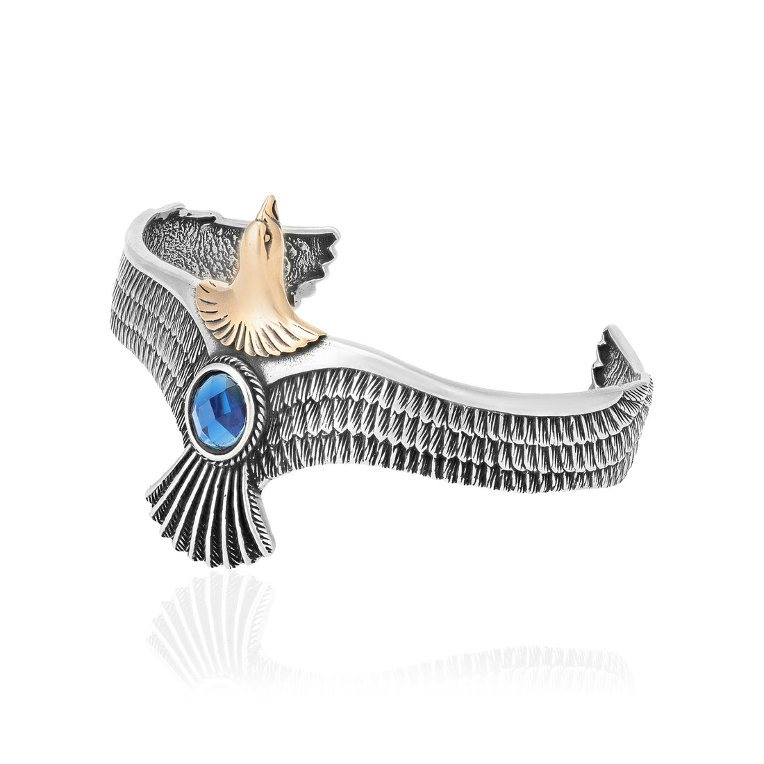 925 Winged Turquoise Sterling Silver Eagle Cuff