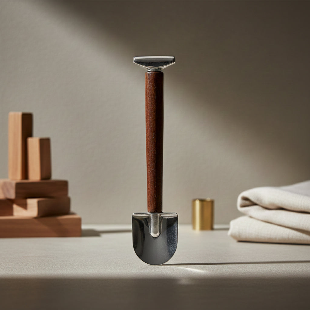 925 Wood-Handled Shovel With Sterling Silver Miniature