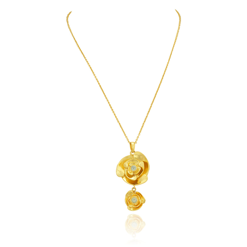 925 Zinnia Gold Platted Sterling Silver Chain Pendant
