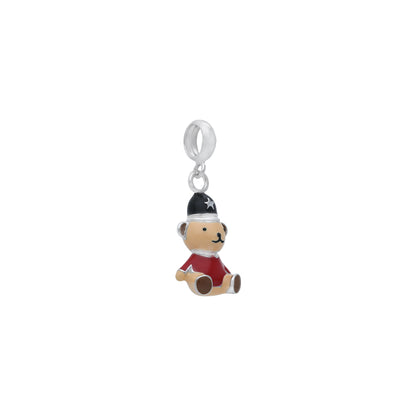925 Sterling silver Red Cop Bear Rhodium Plated Pendant For Kids