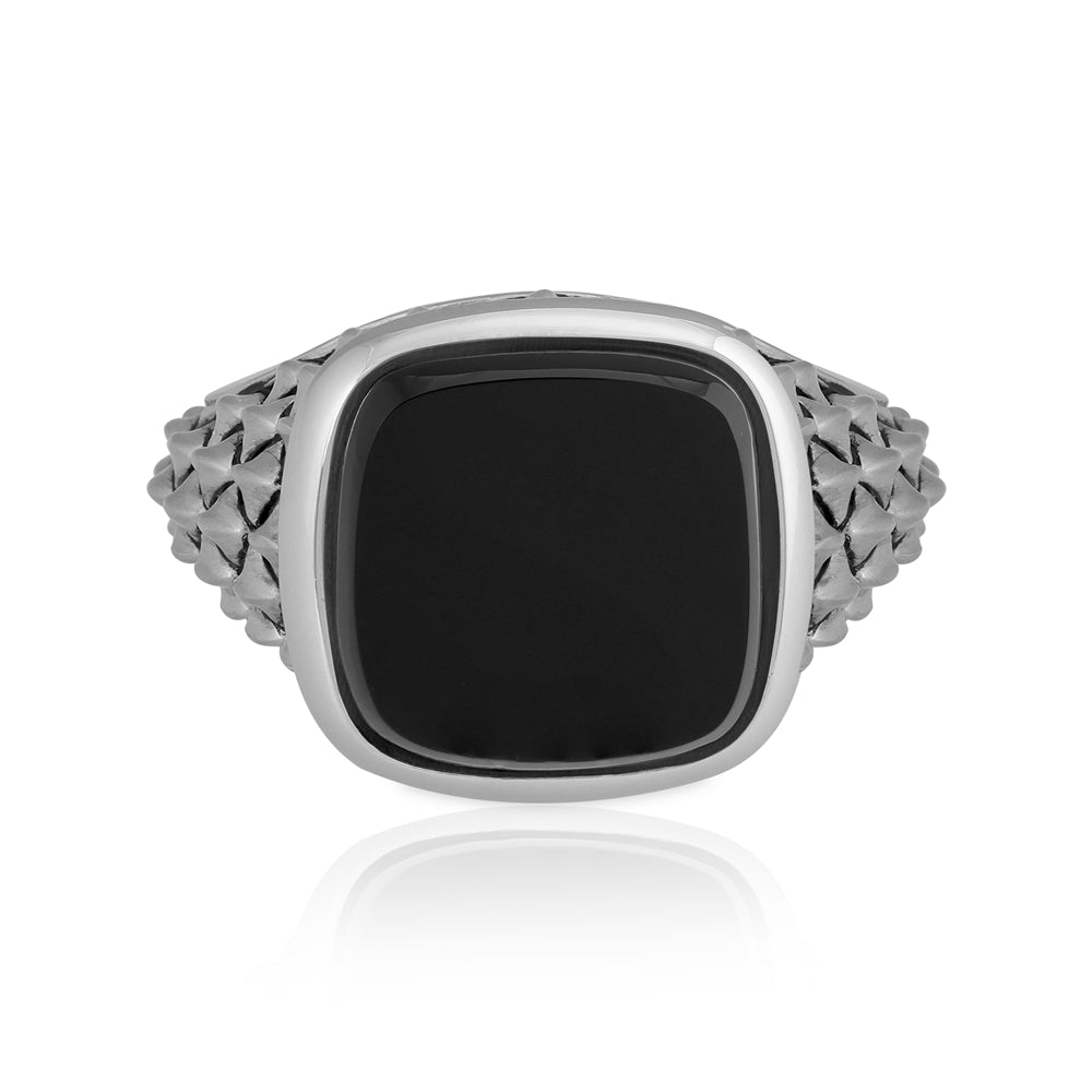 925 sterling silver Rhodium Elegant Black Ring