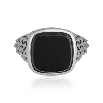 925 sterling silver Rhodium Elegant Black Ring