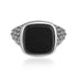 925 sterling silver Rhodium Elegant Black Ring