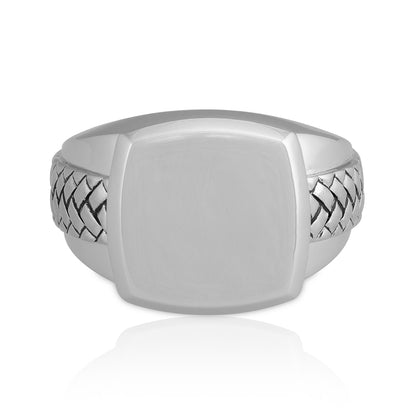 925 sterling silver Rhodium Premium Engraving Ring