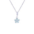926 Sterling Silver Green Floral Rhodium Plated Pendant For Kids