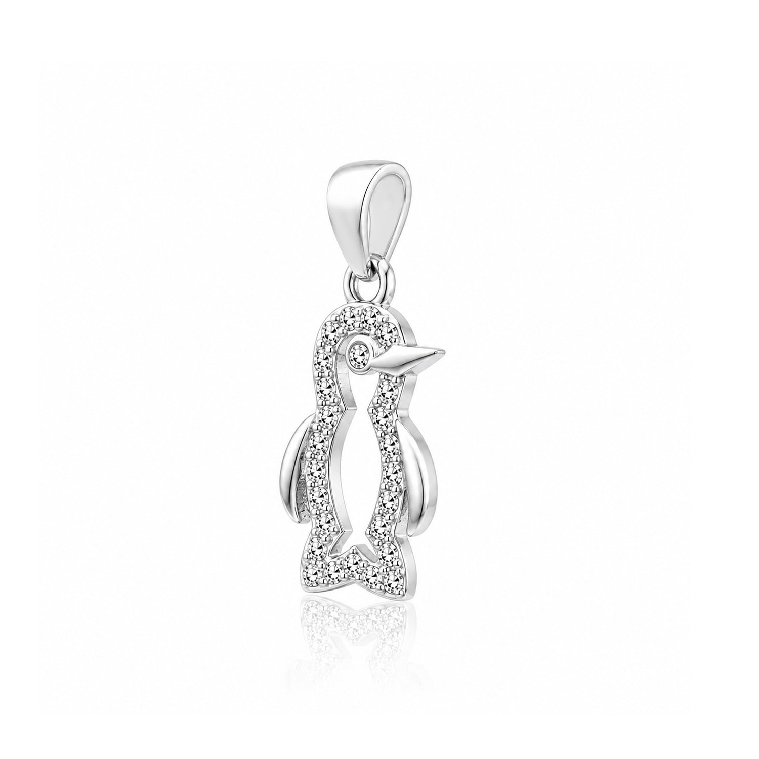 Adorable Penguin Sparkle 925 Sterling Silver Pendant for Women