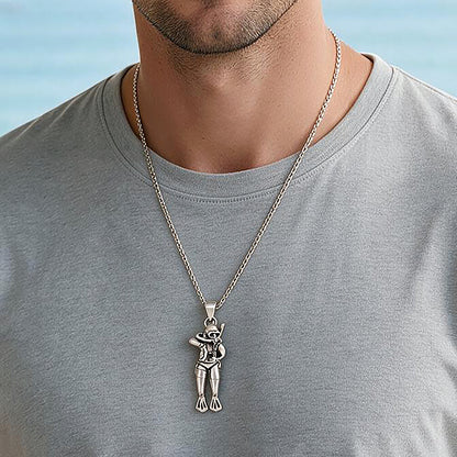 Adventure ScubaDiver 925 Sterling Silver Statement Pendant