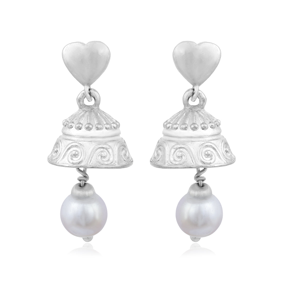 Amour Pearl Rhodium Plated 925 Jumka Earring