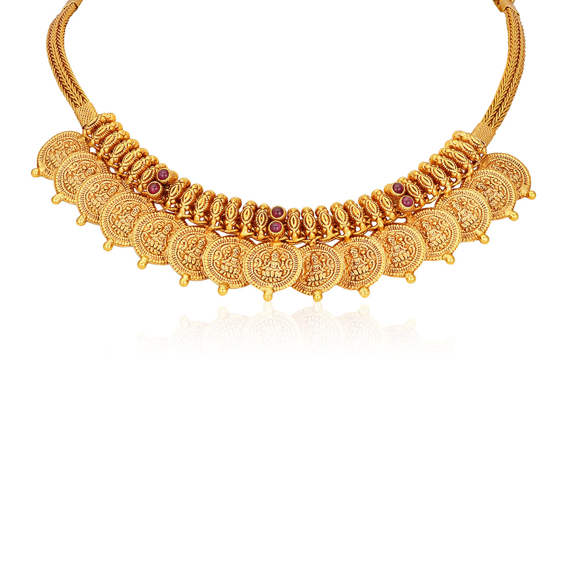 Ancestral Lakshmi Kasu Necklace 925 Sterling Silver Necklace for Women