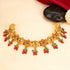 Antique Alternating Floral Shell Motif 925 Sterling Silver Pink Green Drop Necklace for Women