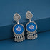 Antique Blue Bloom 925 Sterling Silver Elegant Earring
