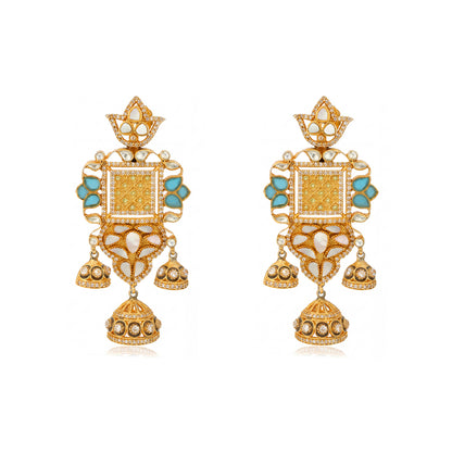 Antique Blue Drop 925 Sterling Silver Luxury Earrings