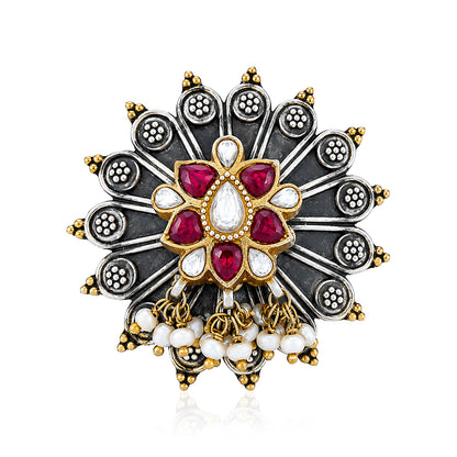 Antique Floral 925 Sterling Silver Designer Ring