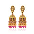 Antique Ganesha 925 Sterling Silver Ruby Dangle Jhumkha for Women