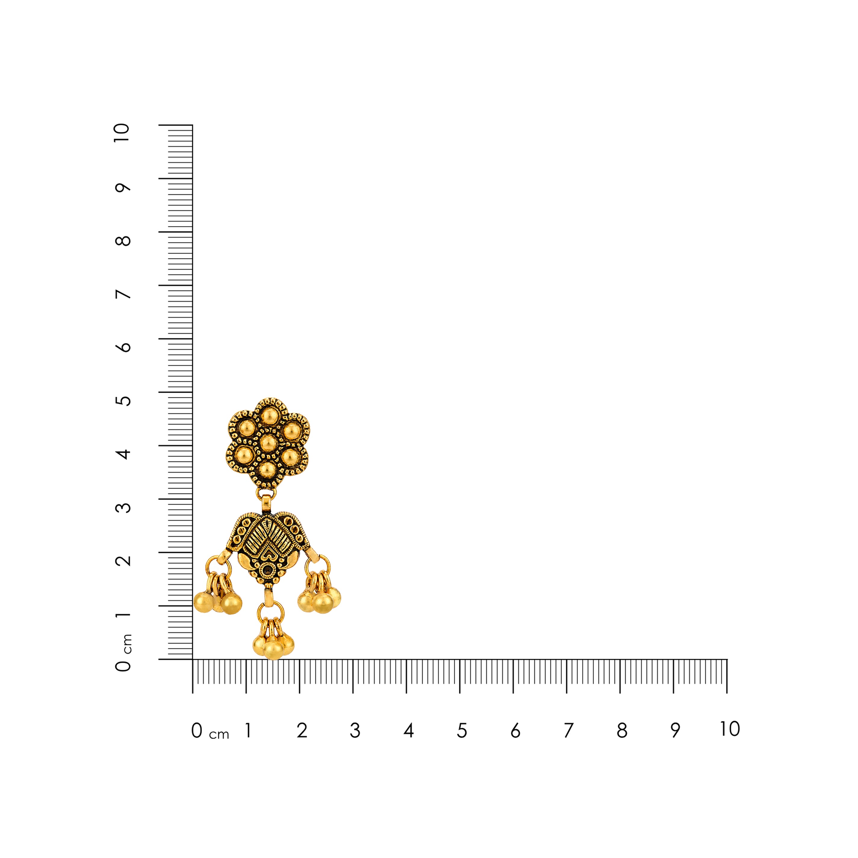 Antique Gold Floral Drop Earrings