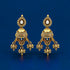 Antique Gold Lotus Chandelier Jhumka Earrings