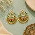 Antique Gold Meenakari Kundan Chandbali Earrings
