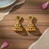 Antique Gold Plated Floral Pattern 925 Sterling Silver Gold Drop Jhumka for Women
