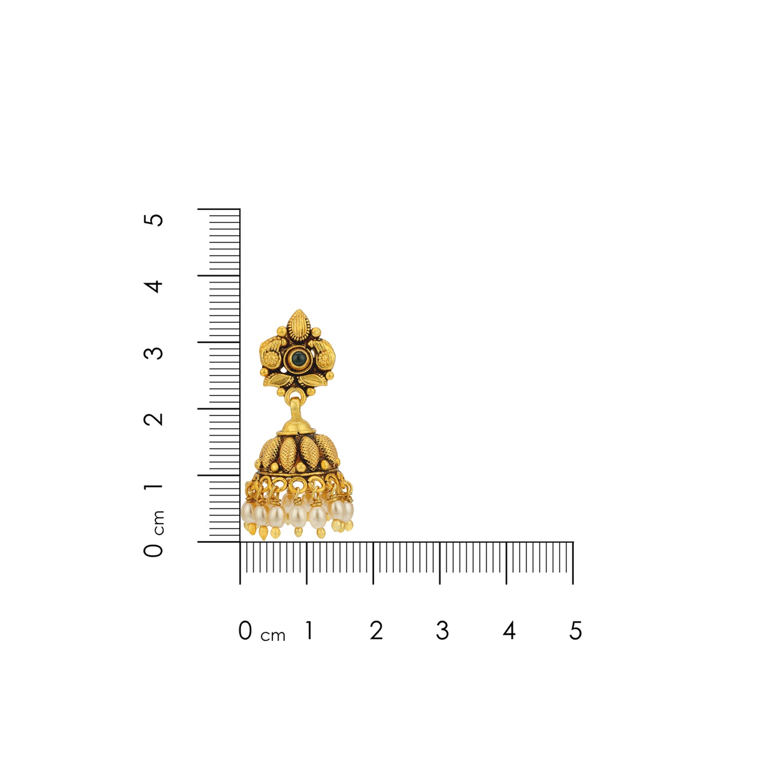 Antique Gold Plated Temple Style Dome 925 Sterling Silver Pearl Drop Jhumka for Women