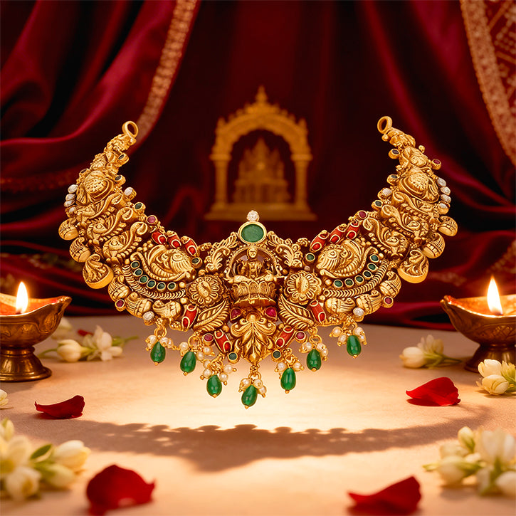 Antique Green Pink Stones Lakshmi Lotus Green Bead Drop 925 Sterling Silver