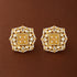 Antique Kundan Pearl 925 Sterling Silver Earrings