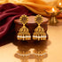 Antique Paisley Dome Gold Plated 925 Sterling Silver Pearl Drop Jhumka for Women