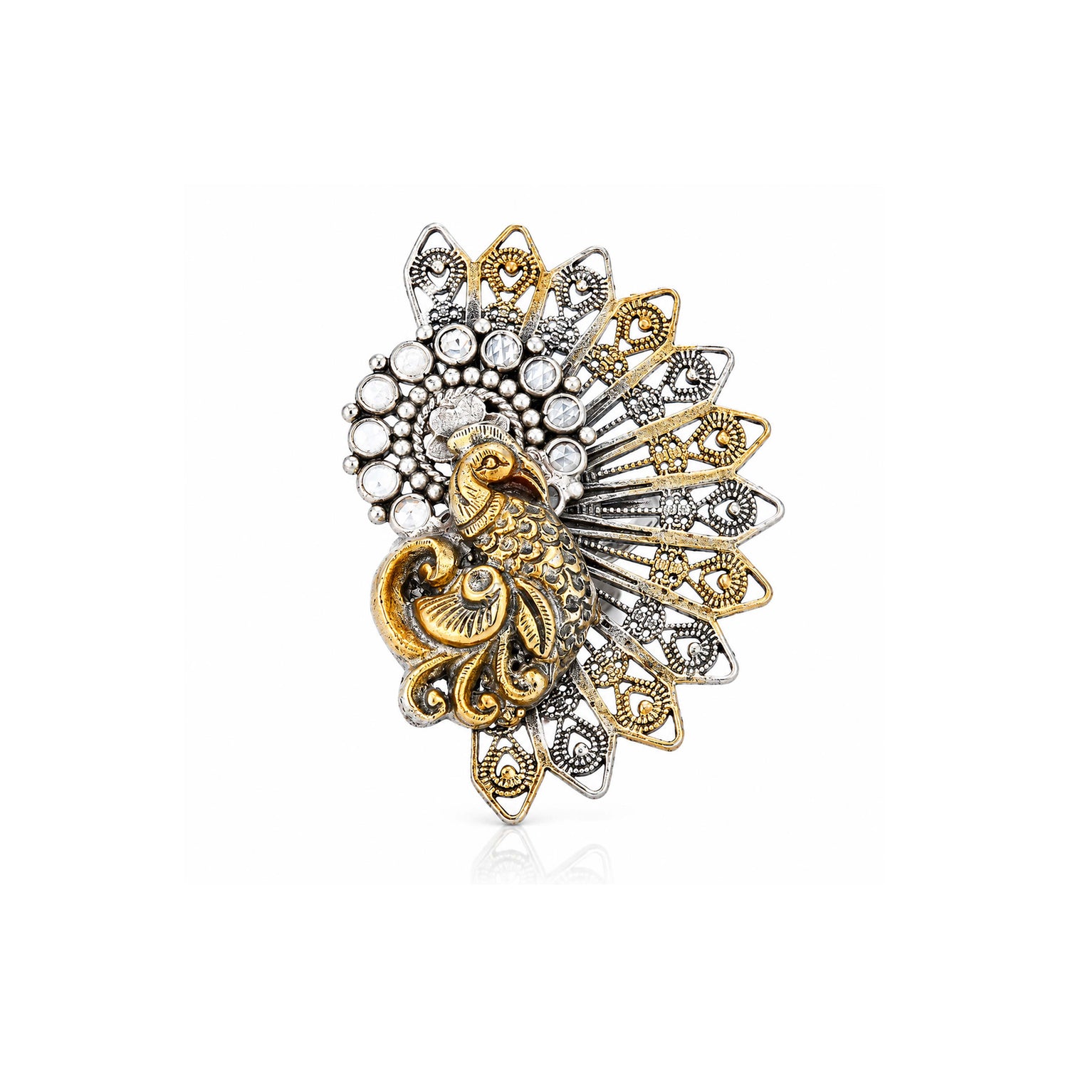Antique Peacock 925 Sterling Silver Fashion Ring