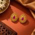 Antique Pink Ruby Teardrop Sterling Silver Studs