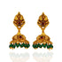 Antique Ruby 925 Sterling Silver  Green Bead Jhumkas for Women