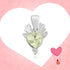 Antlered 925 Rhodium Plated Heart Shaped Pendants