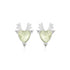 Antlered Rhodium Plated Heart Shaped Studs